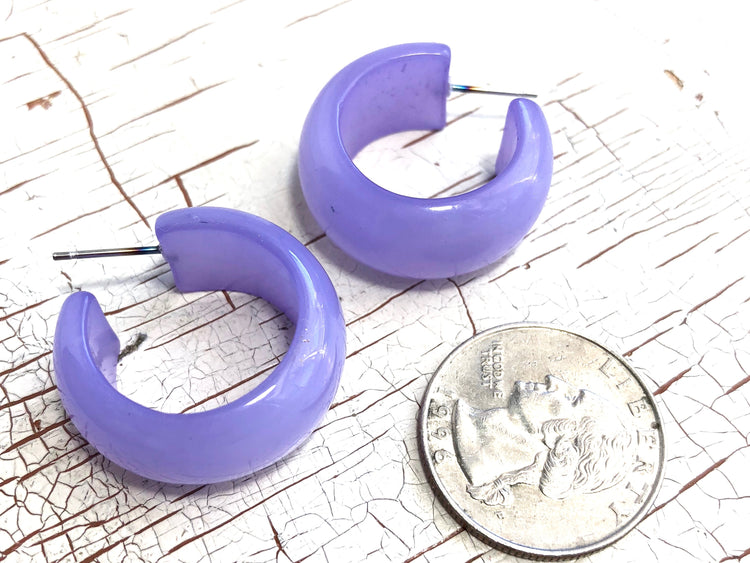 light purple acrylic hoops