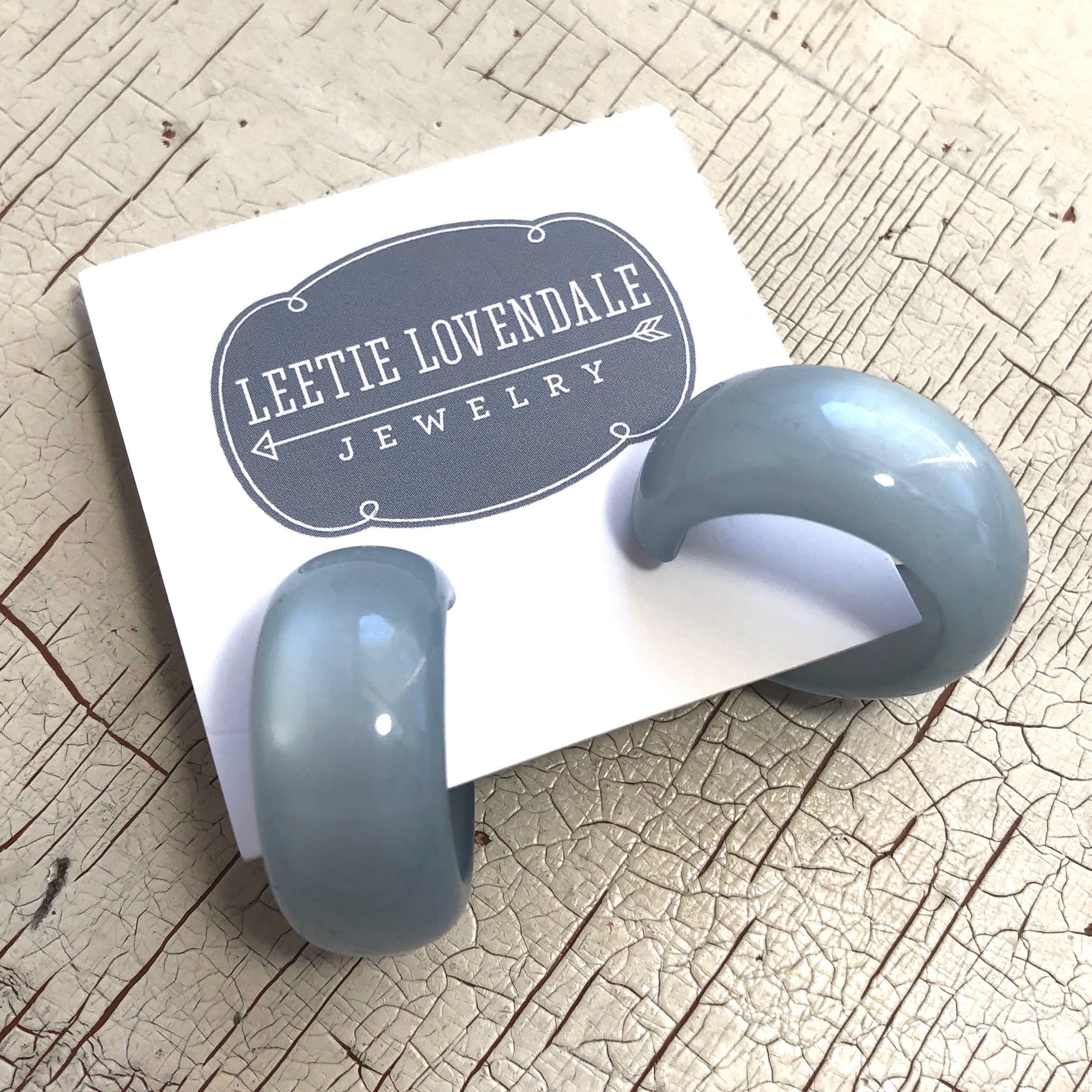 teal blue lucite hoops