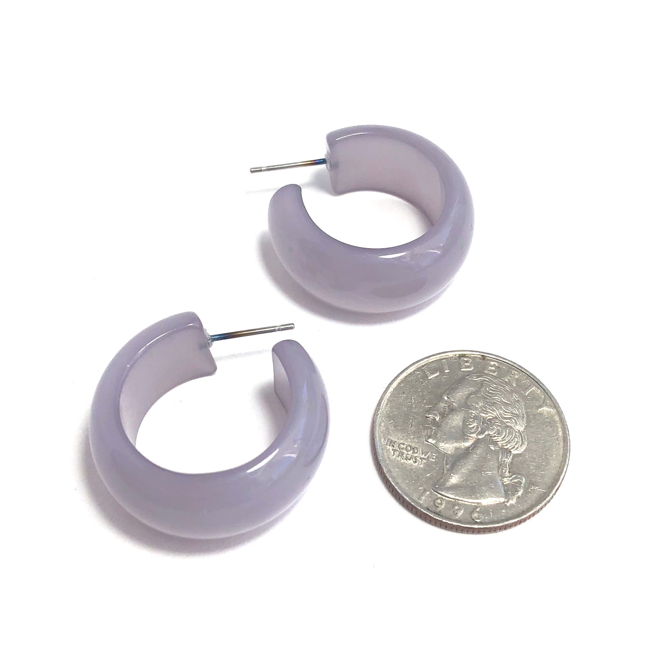 grey moonglow hoop earrings
