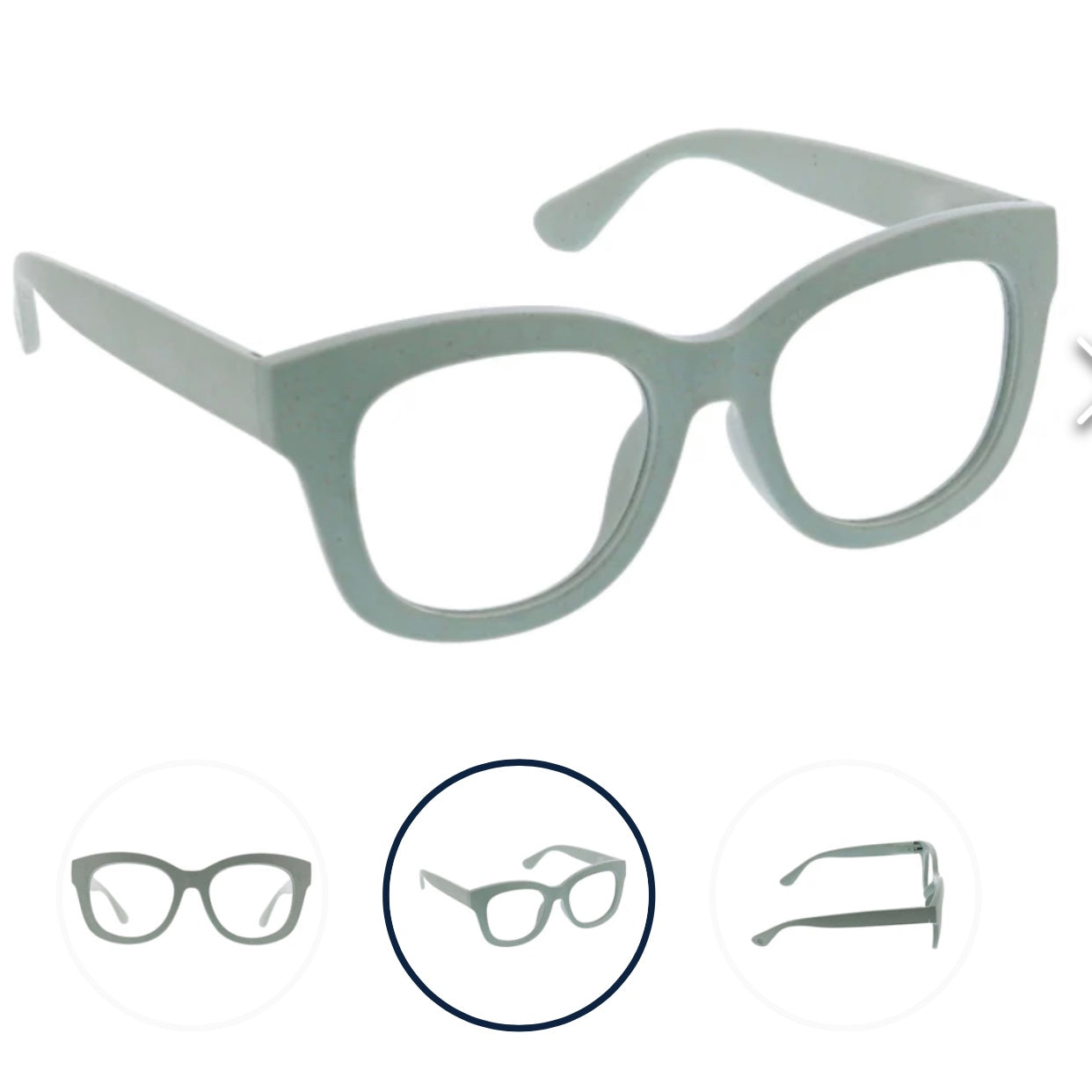 Mint Matte Center Stage Glasses - Blue Blockers