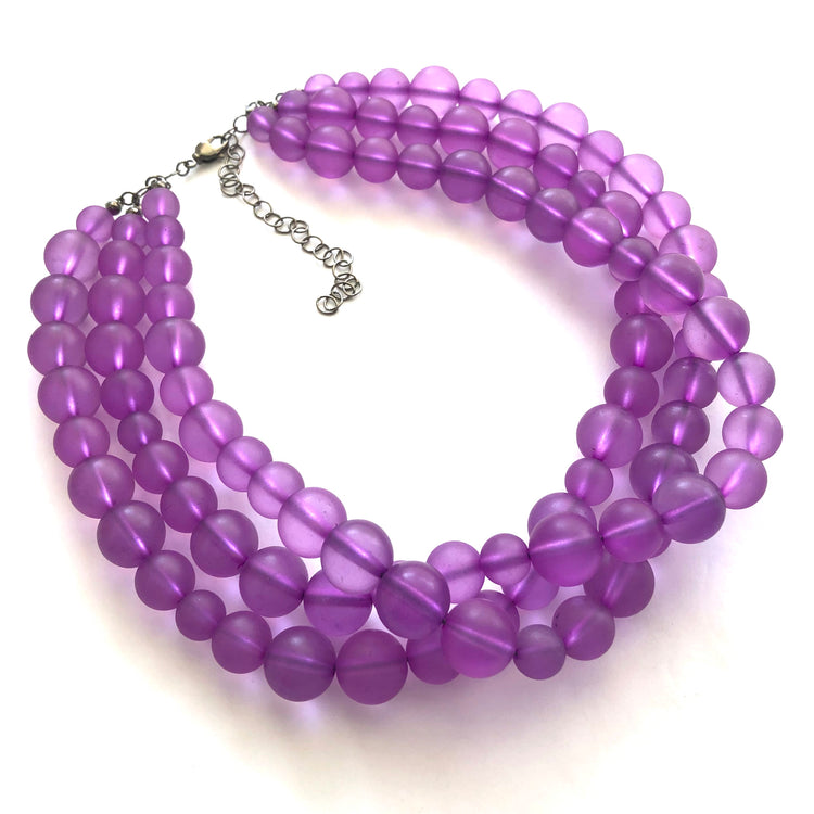 purple frosted beads