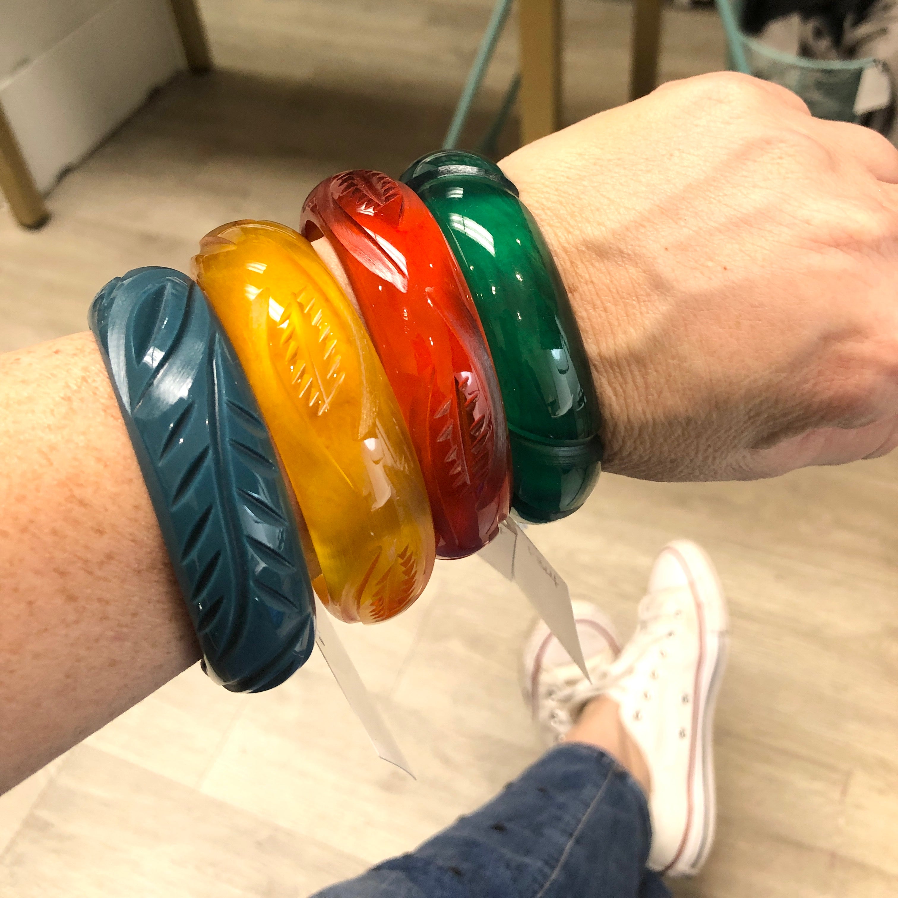 carved bangle bracelets