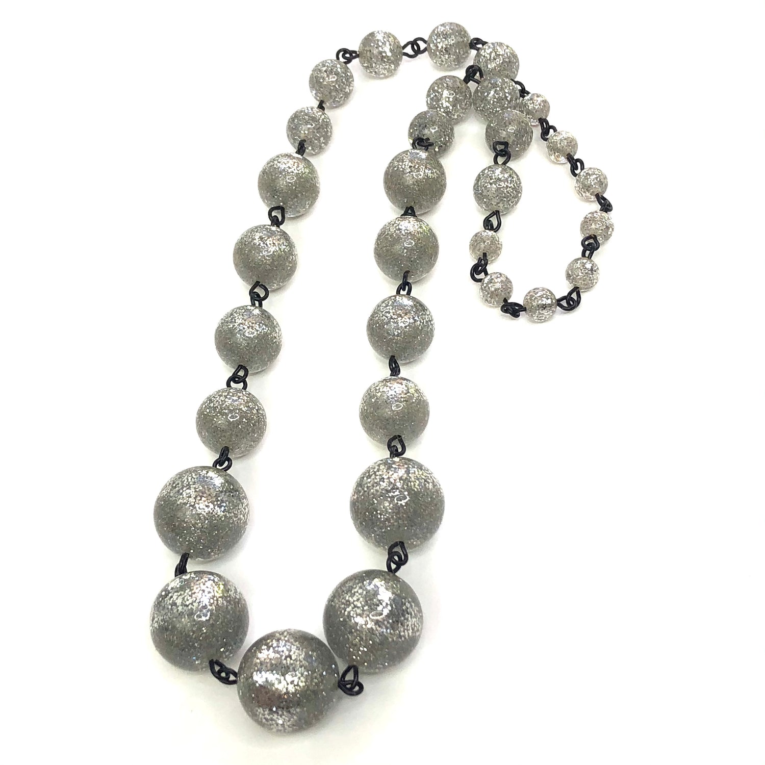 silver glitter necklace