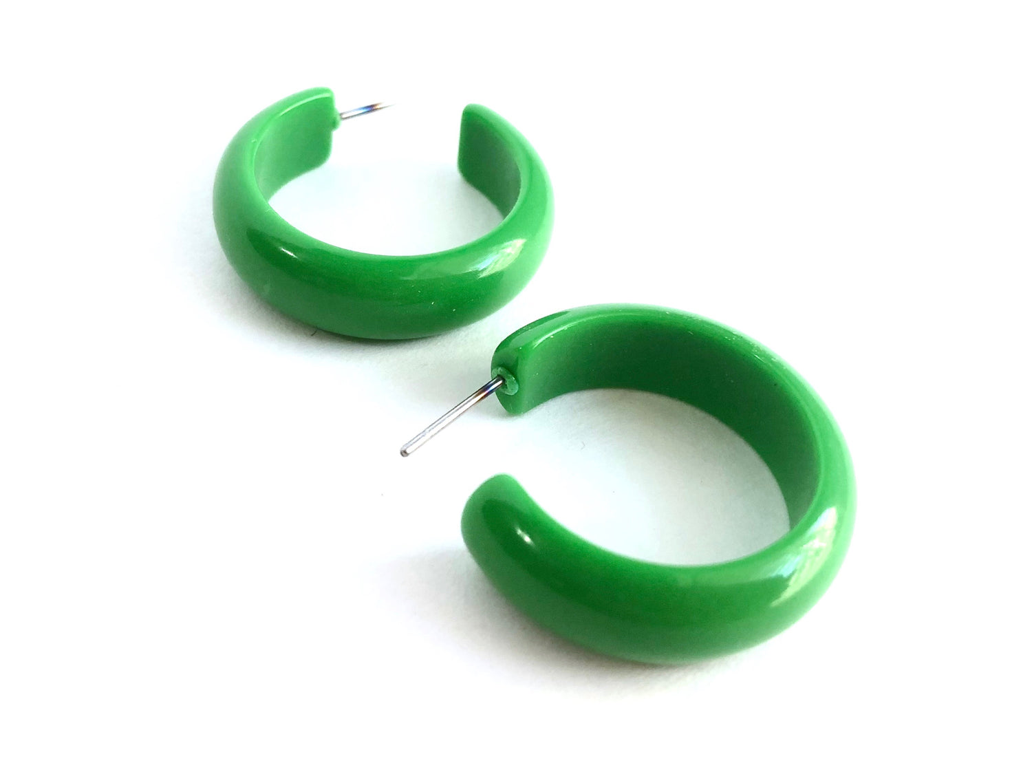 green lucite hoops