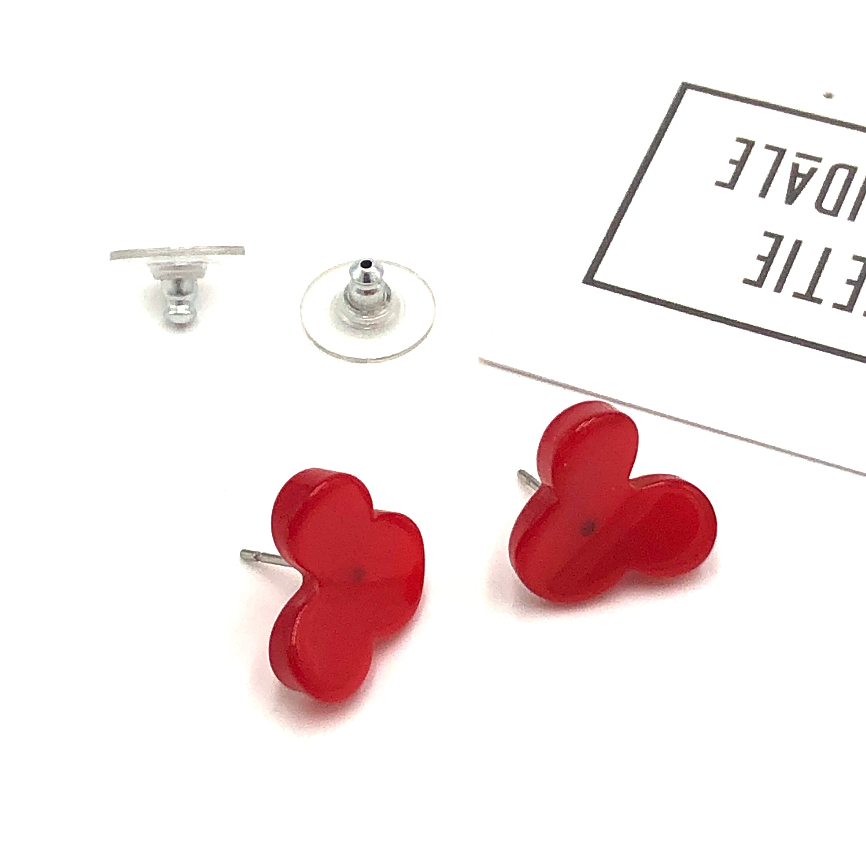surgical steel red earrings