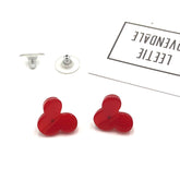 red mouse earrings