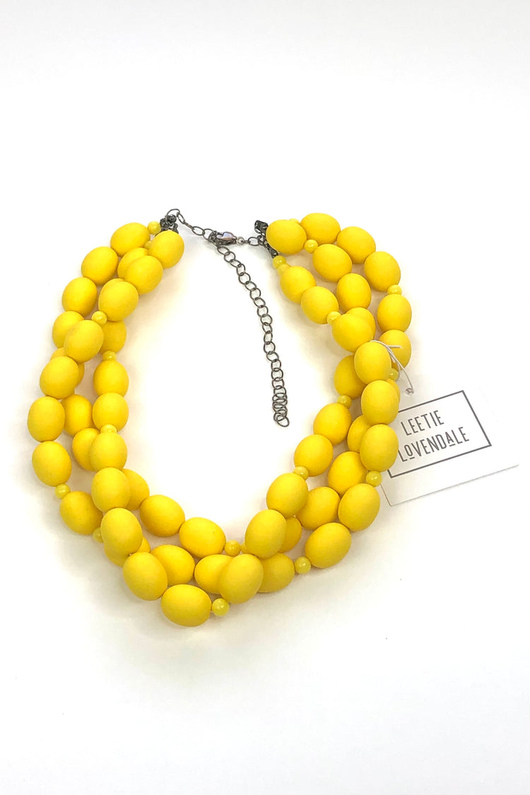 yellow statement necklace