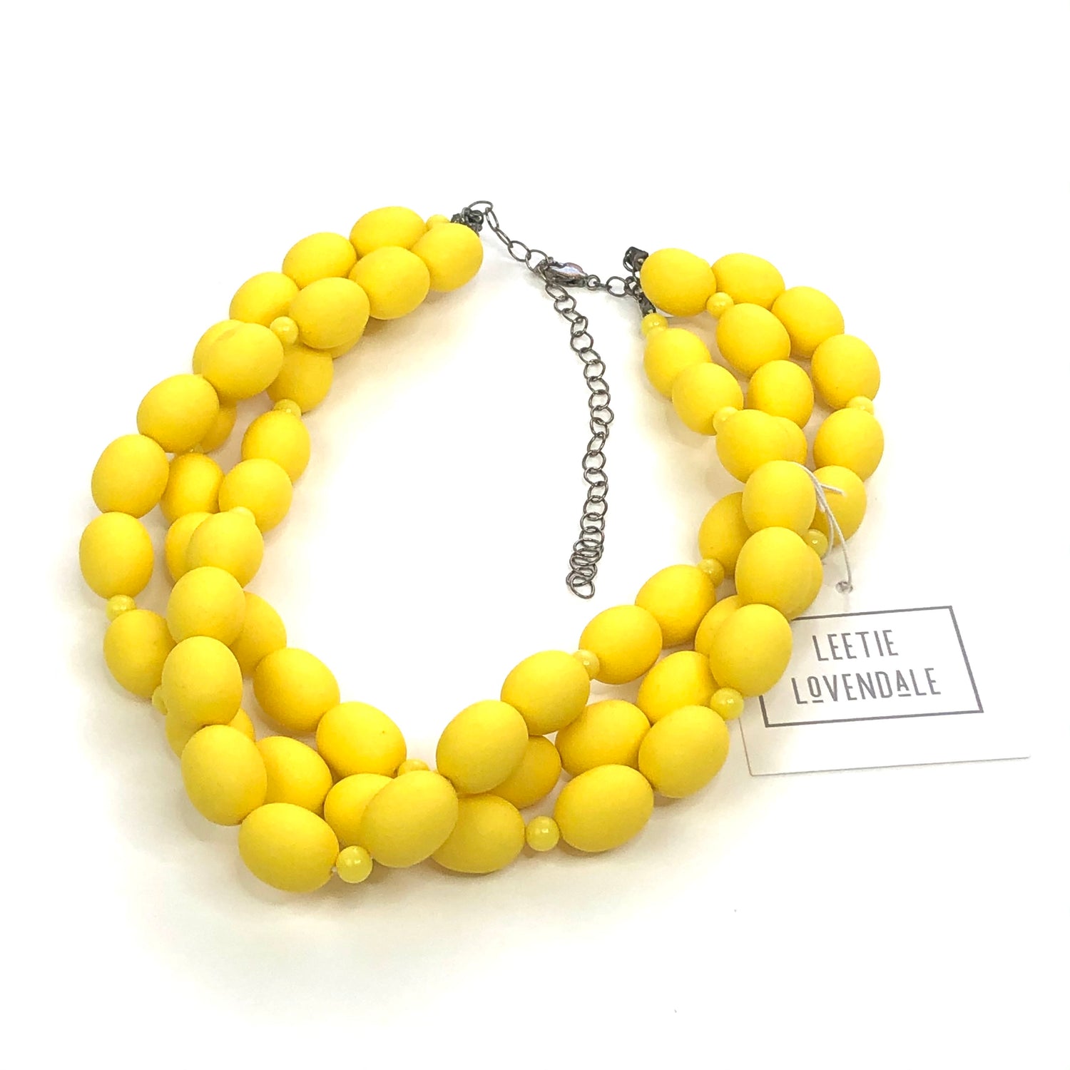 yellow matte necklace