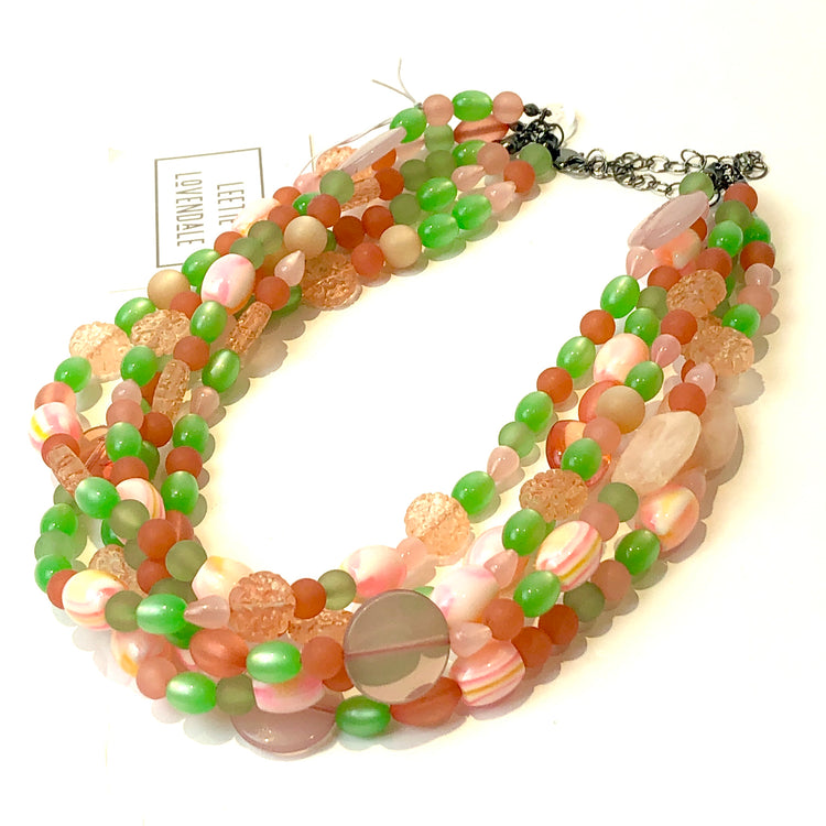 green pink necklace