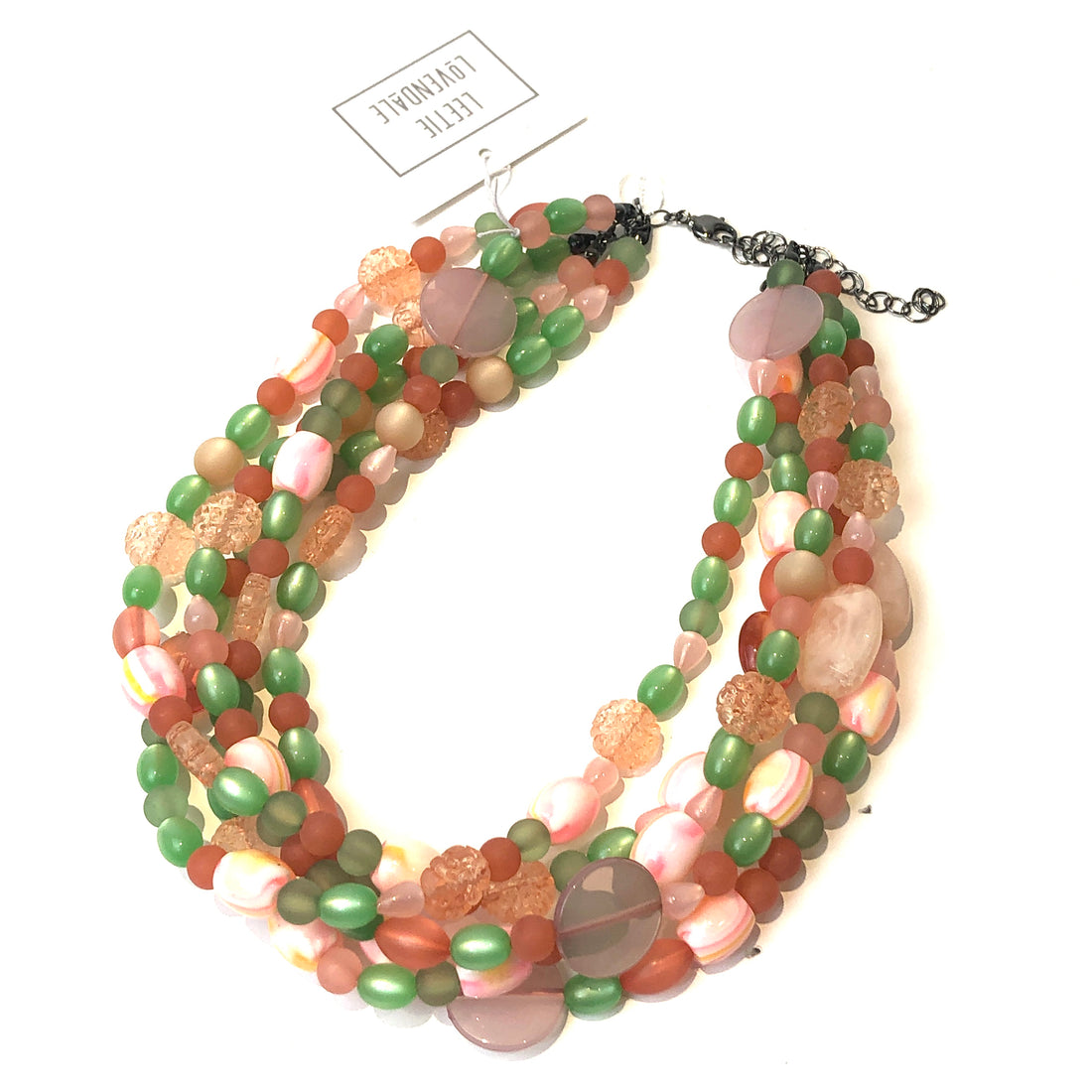 peach beaded necklace