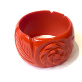 red carved bangle bracelet