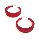 red emily hoop earrings