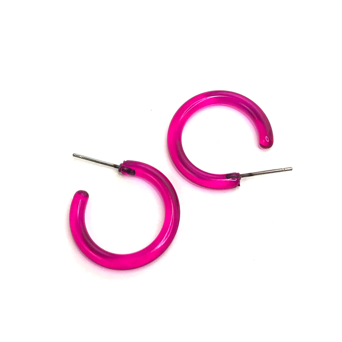 hot pink tube hoops