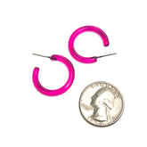 hot pink lucite hoop earrings