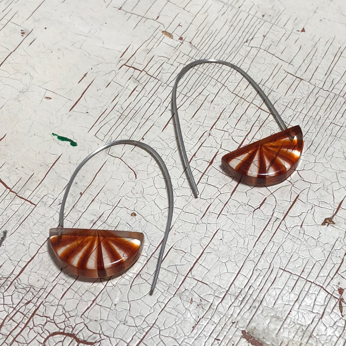 tortoise oval earrings