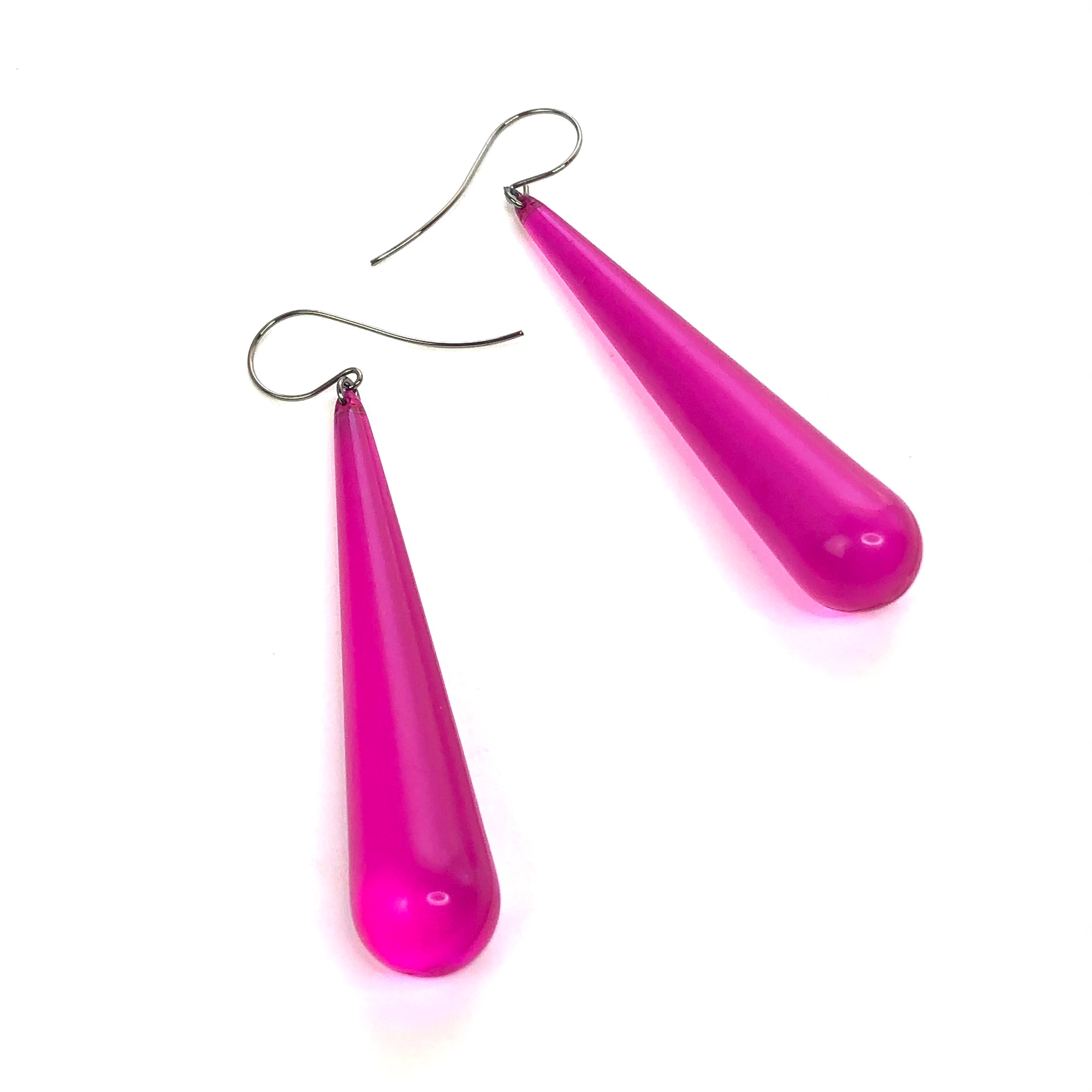 hot pink earrings long
