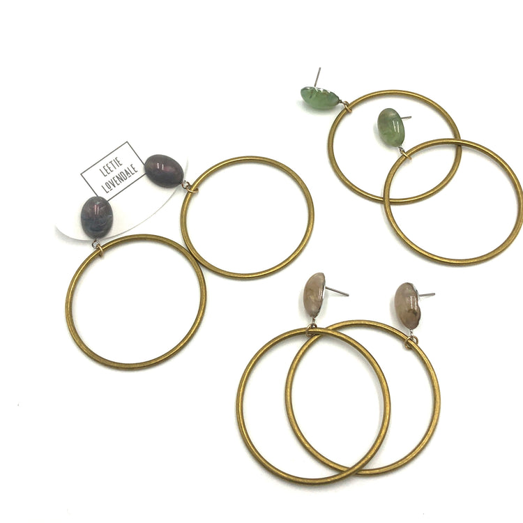 brass leetie loop earrings