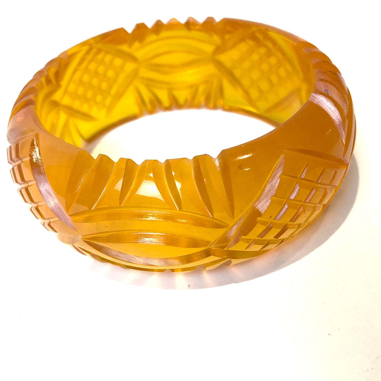 carved yellow bangle