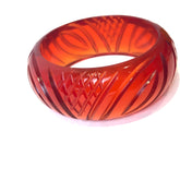 flame orange carved bracelet