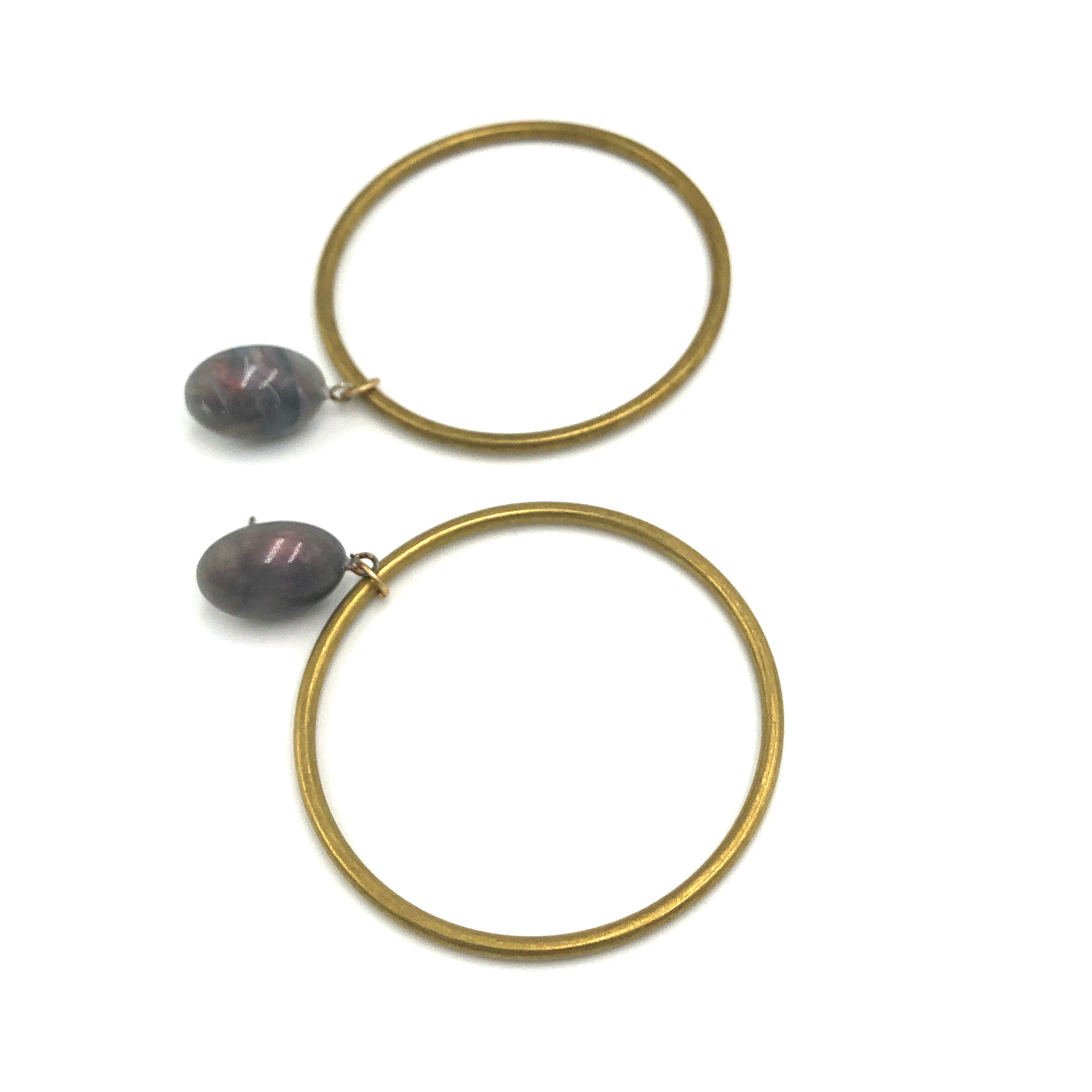 brass loop earrings