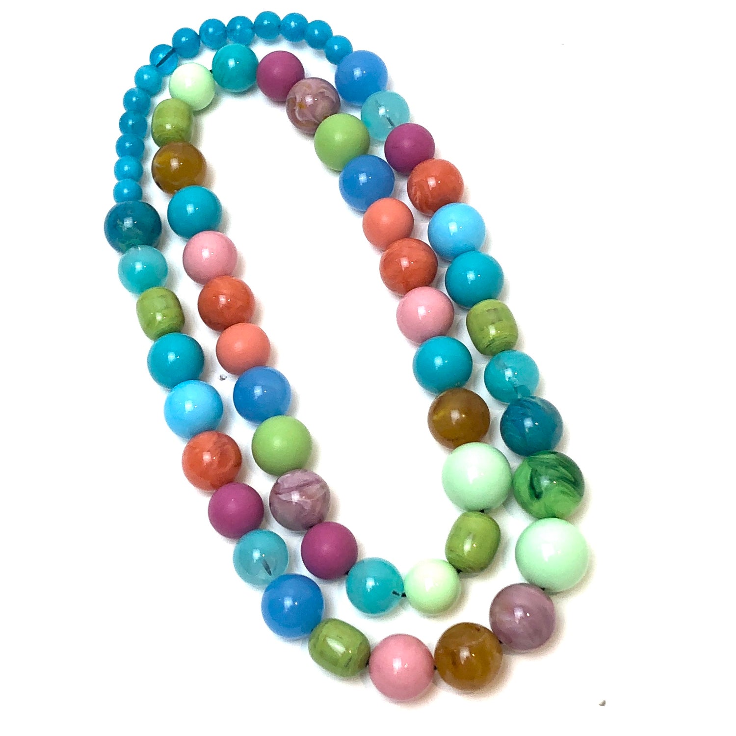 Salvaged Fruit Lucite Stretch Bauble Necklace - Shortie *