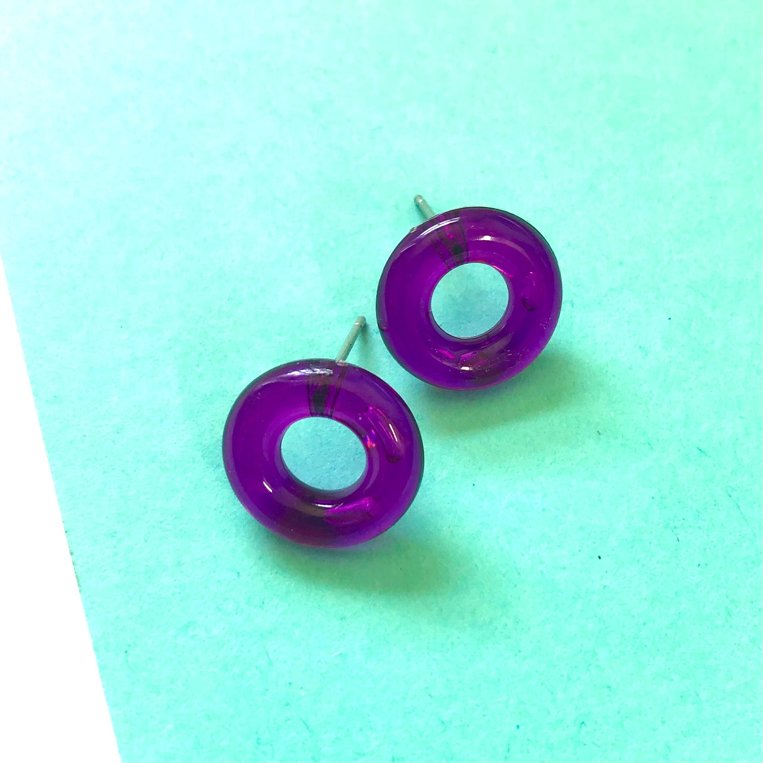 neon purple earrings