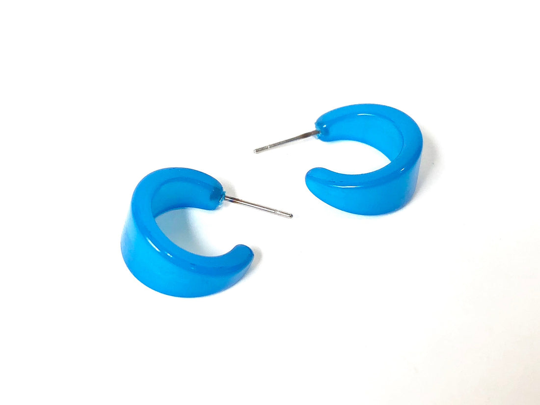 bright blue earrings