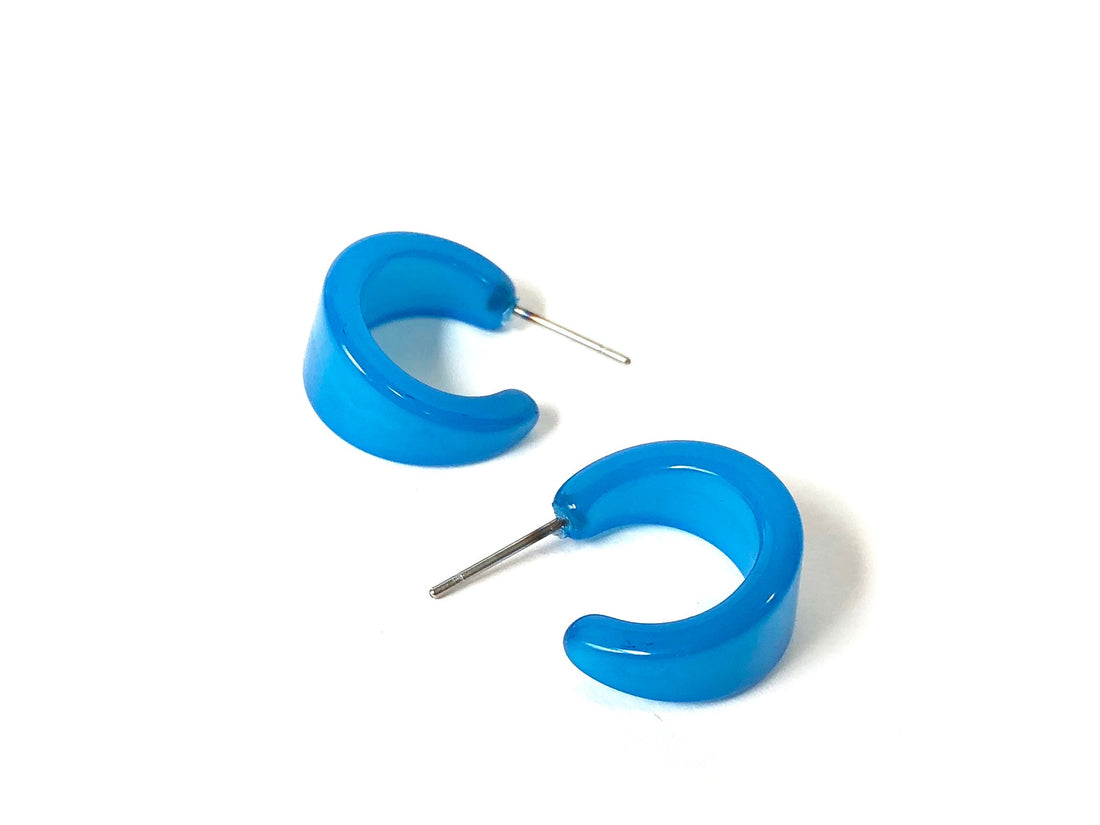 aqua blue hoop earrings