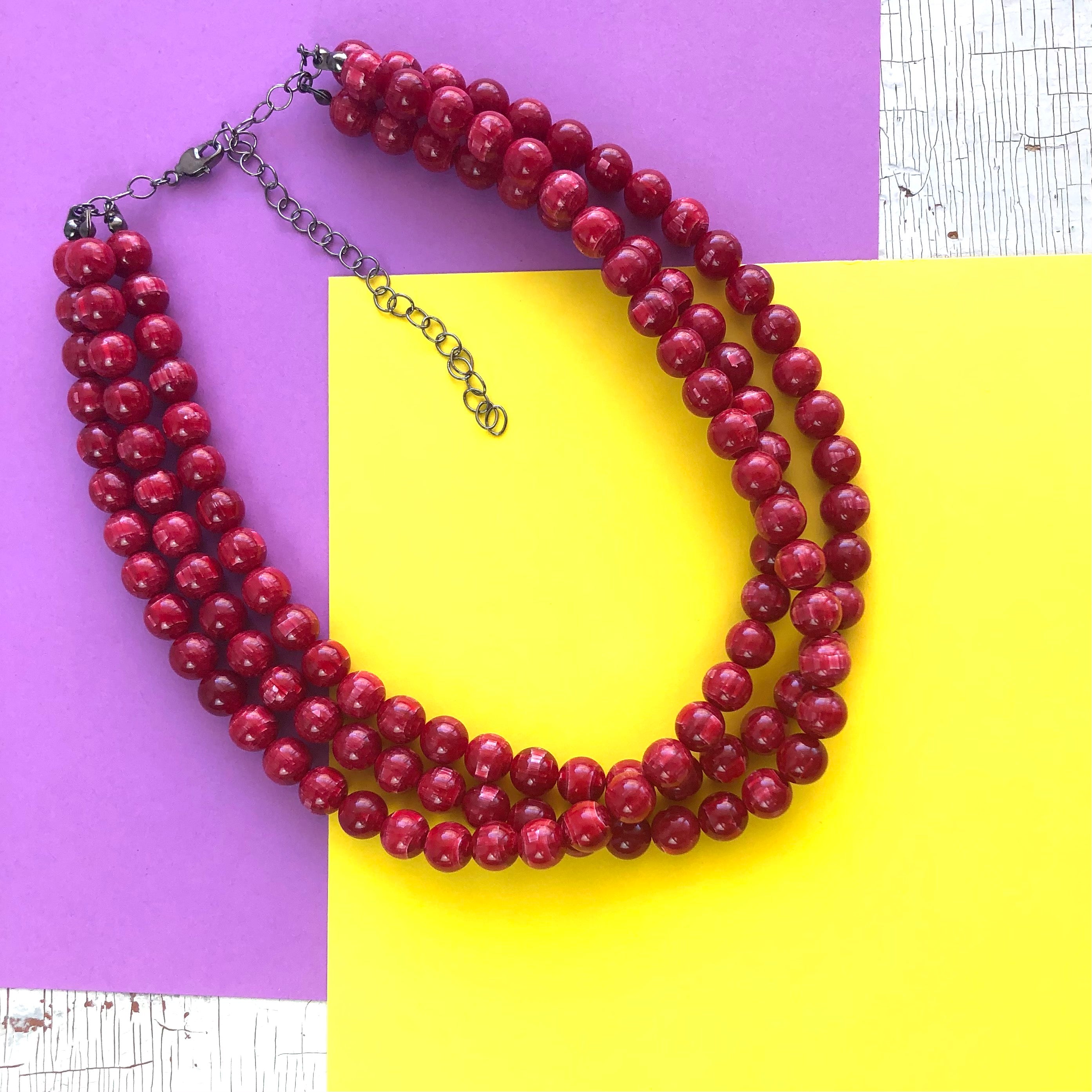 vintage red necklace