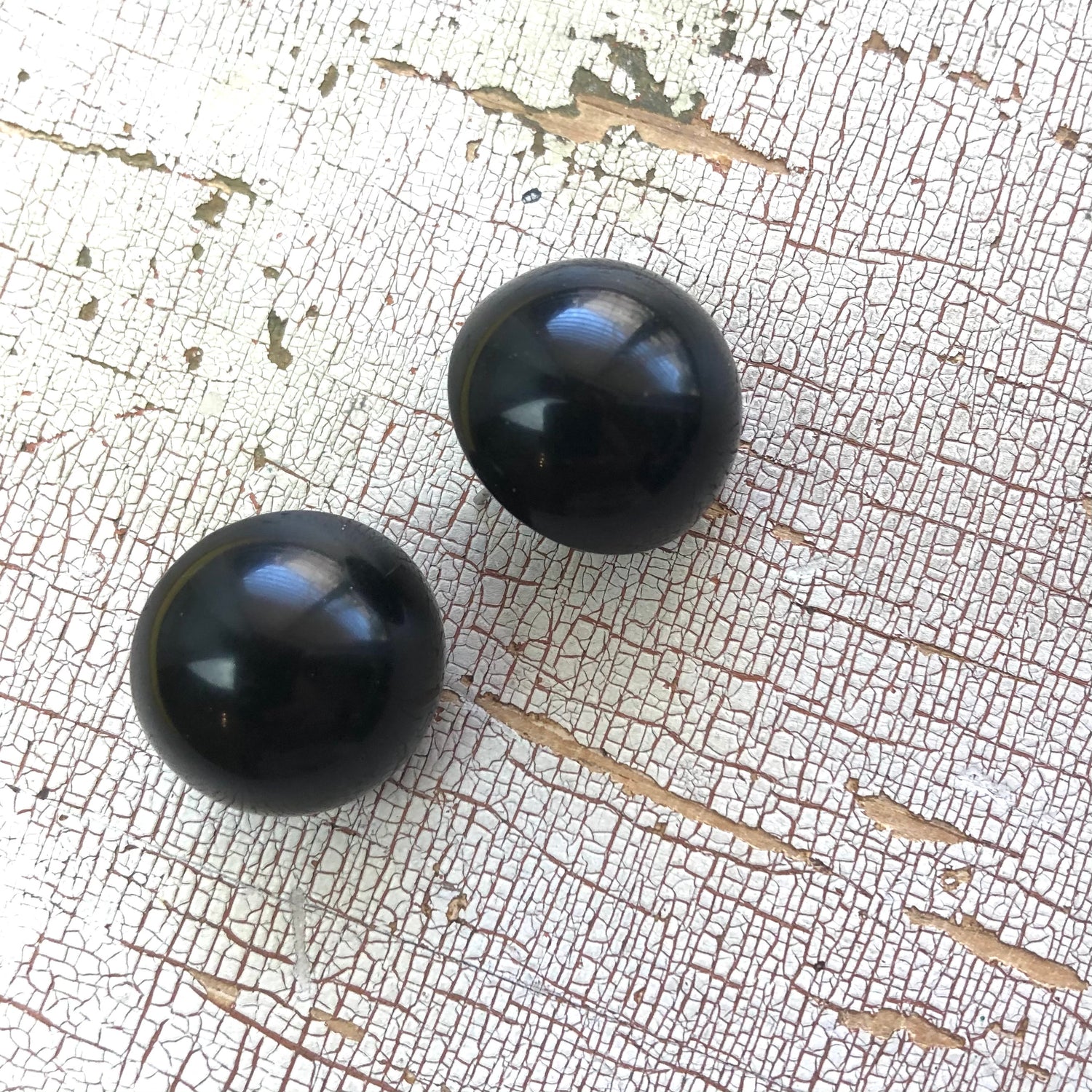 black lucite stud earrings