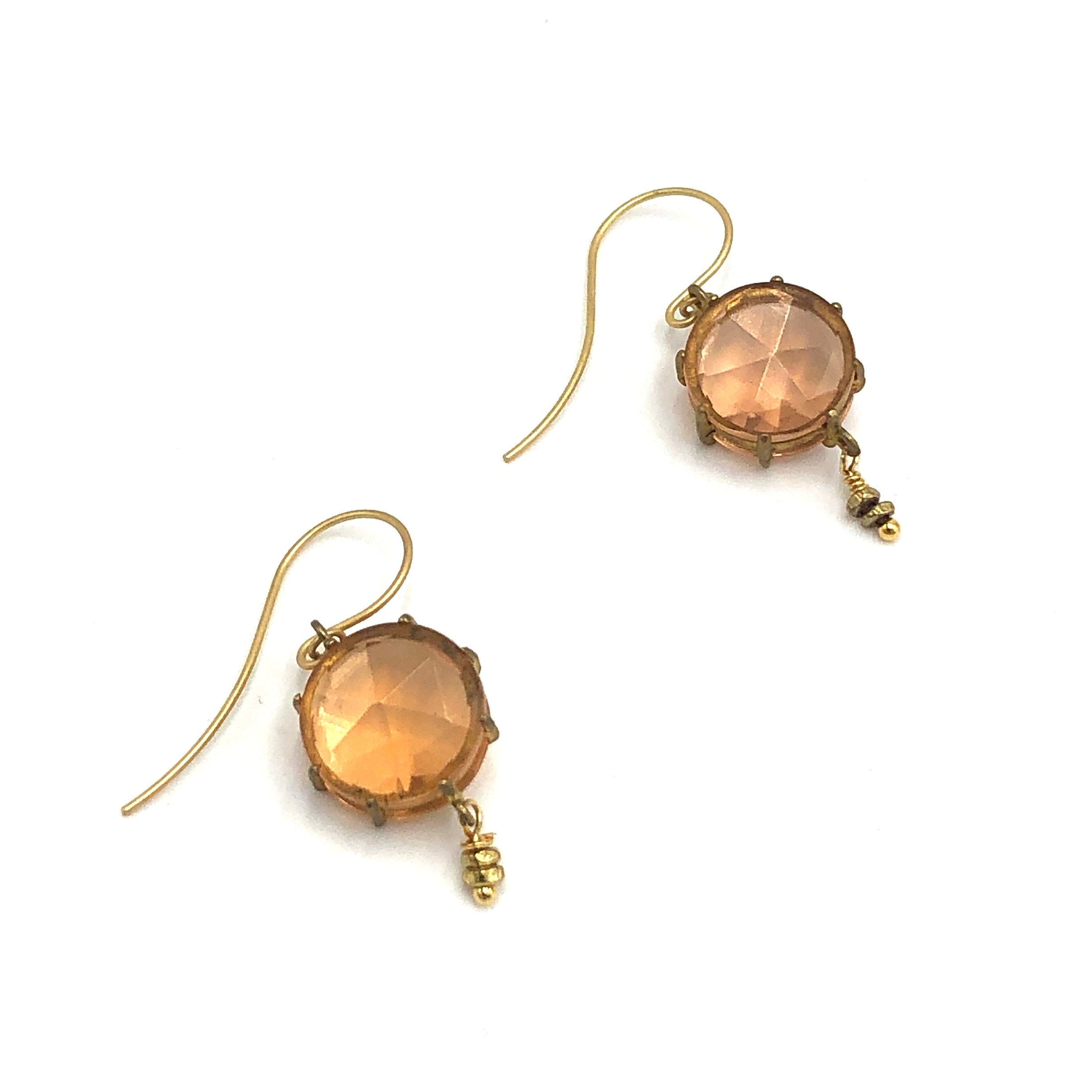 pink glass earrings