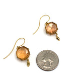 gold pink earrings