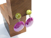 green purple earrings