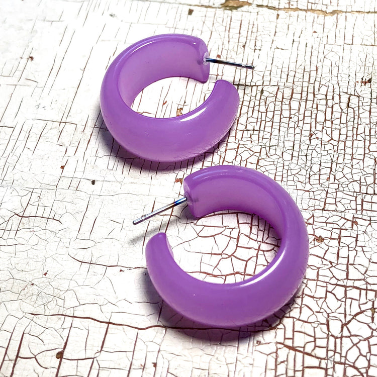 lilac earrings hoops