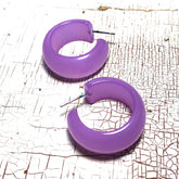 lilac moonglow hoop earrings