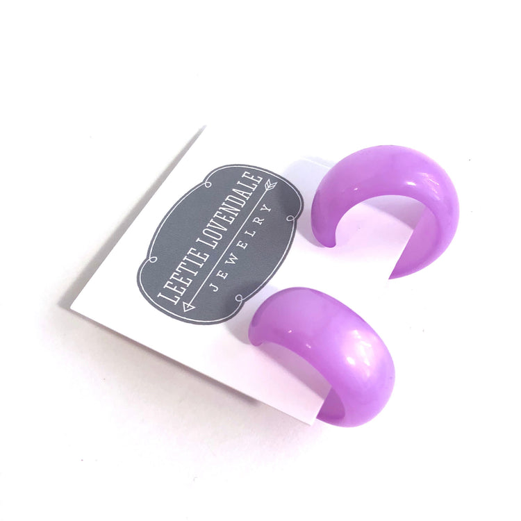 lavender moonglow hoop earrings