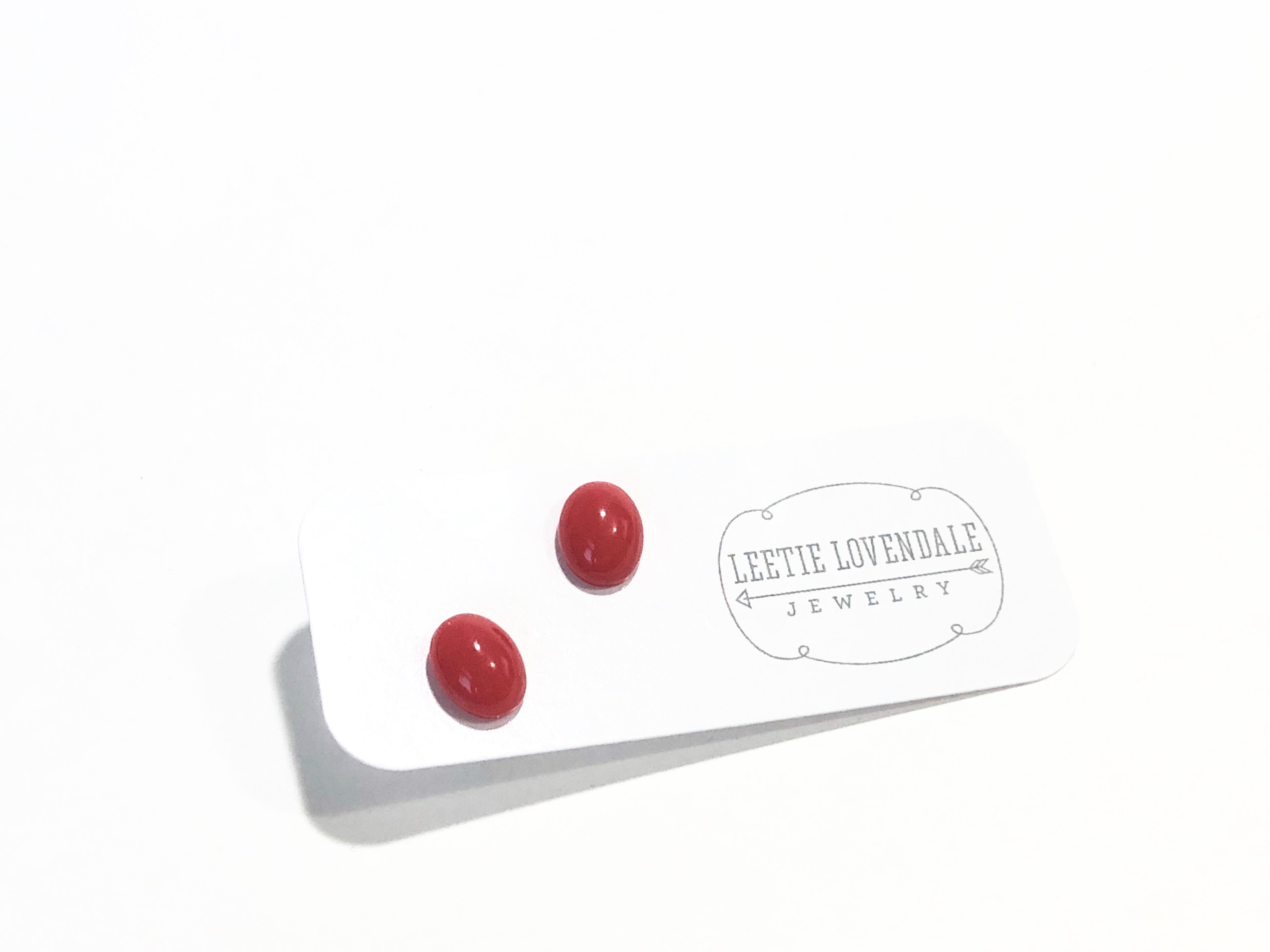 small red earrings