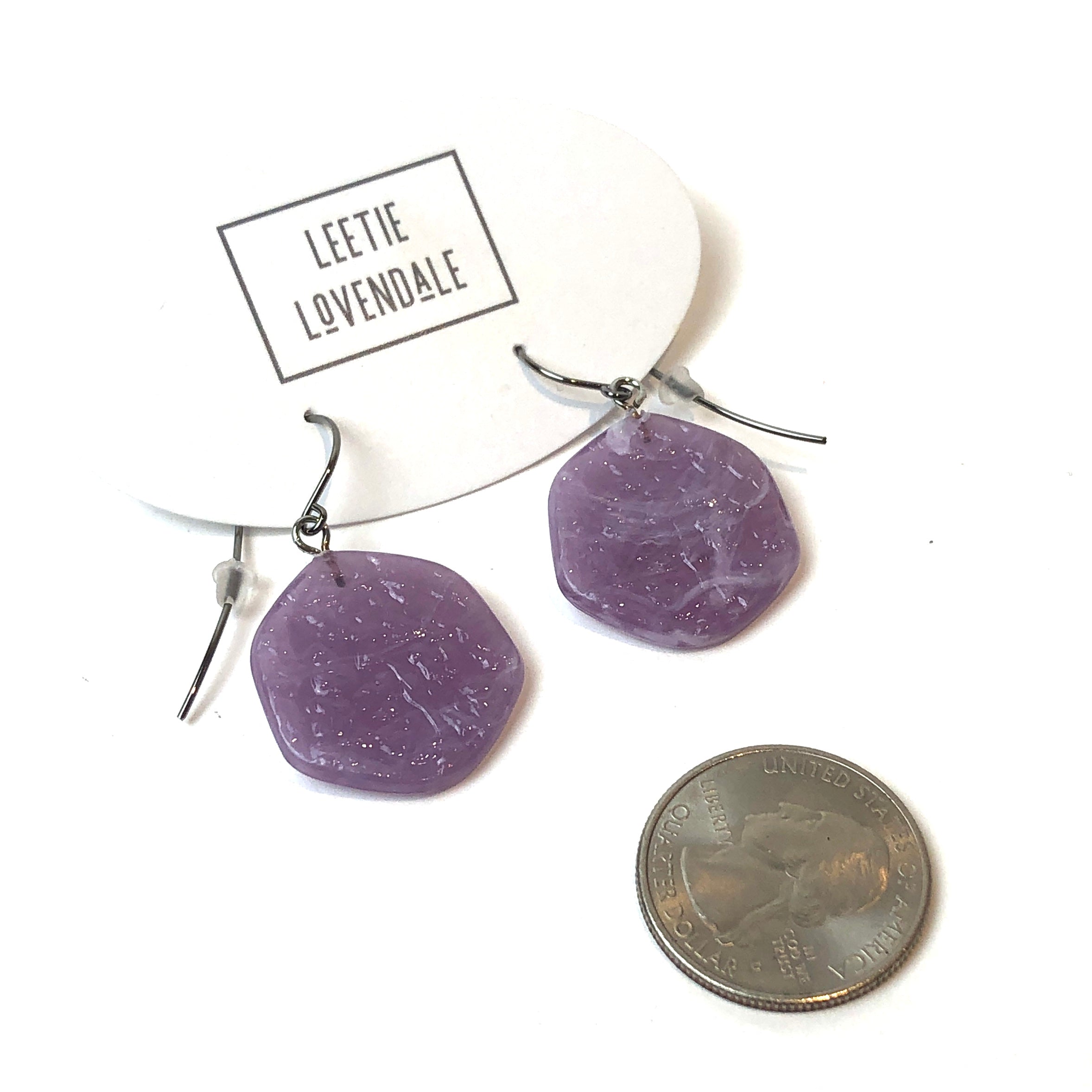 Lilac Opal Ice Chip Drop Earrings