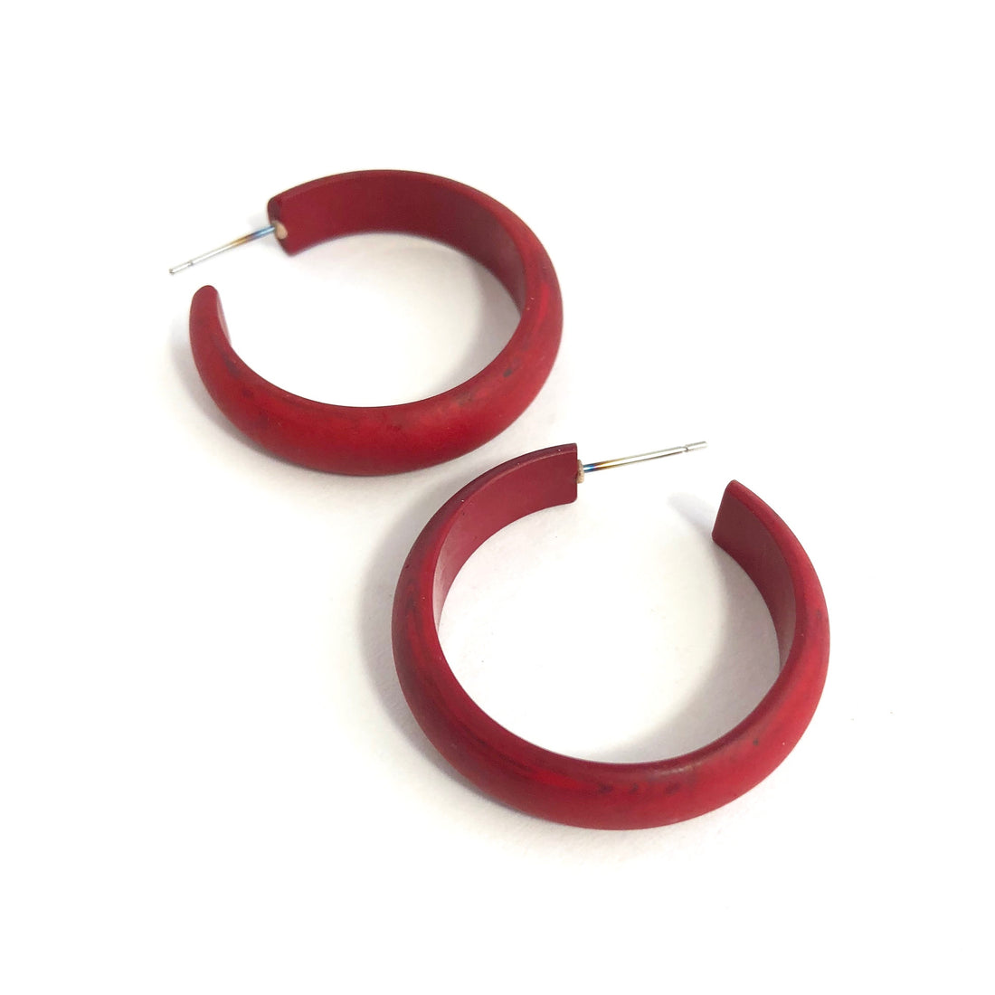 dark red hoop earrings