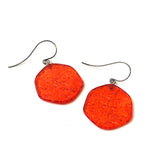 textured red dangle earrings
