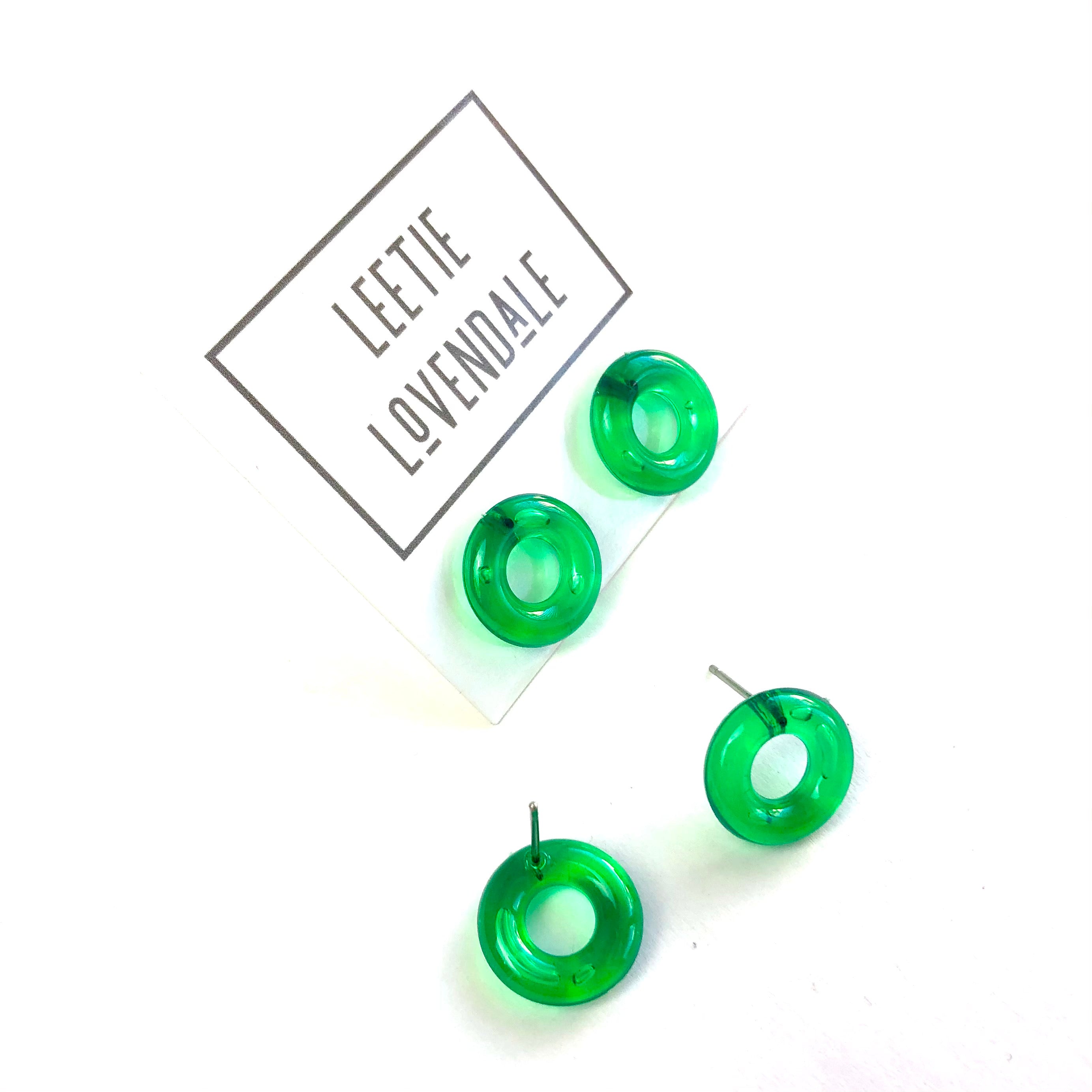 emerald green studs