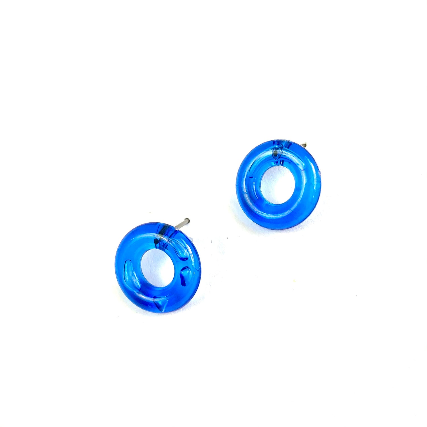 Capri Blue Donut Stud Earrings