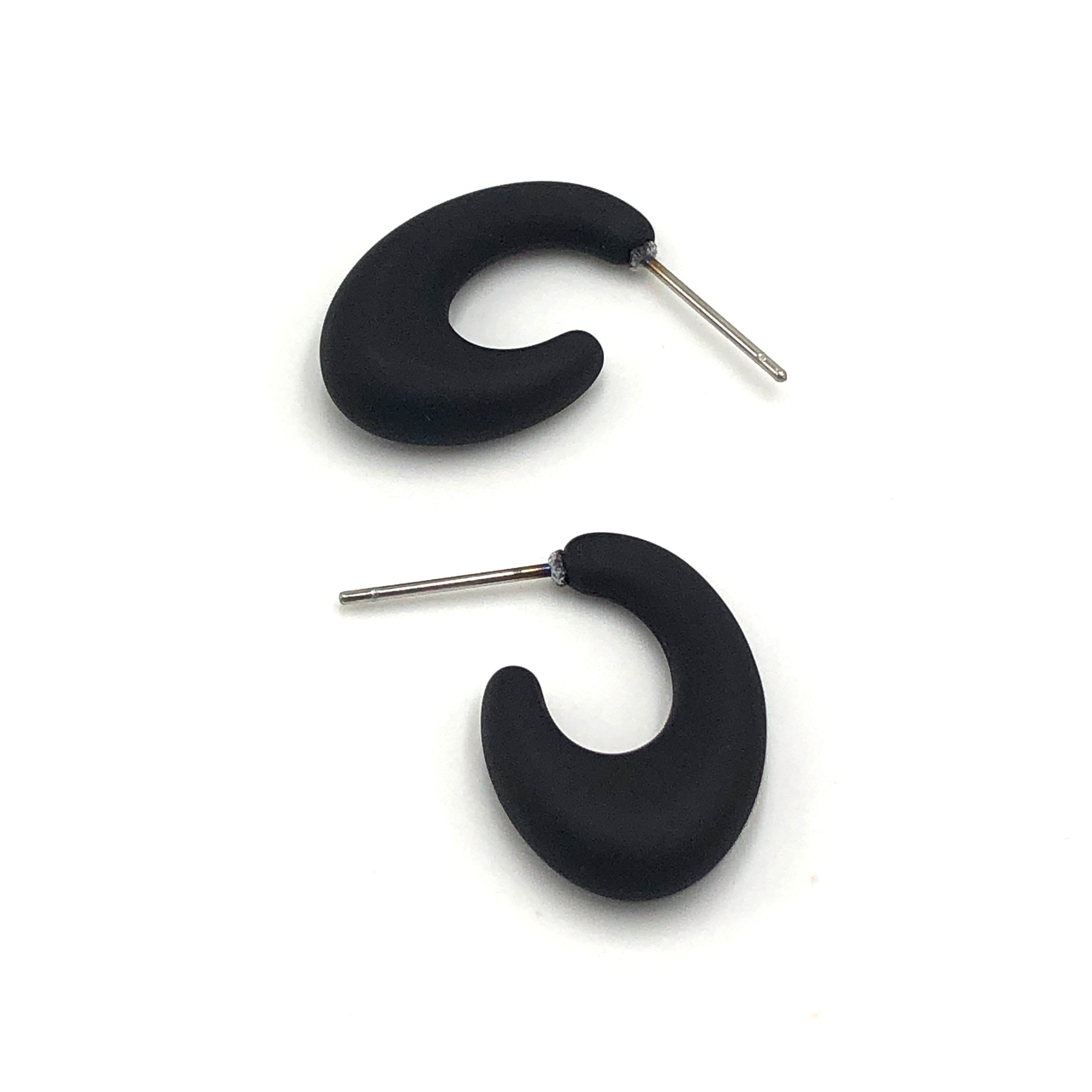 Black Frosted Frisco Hoop Earrings