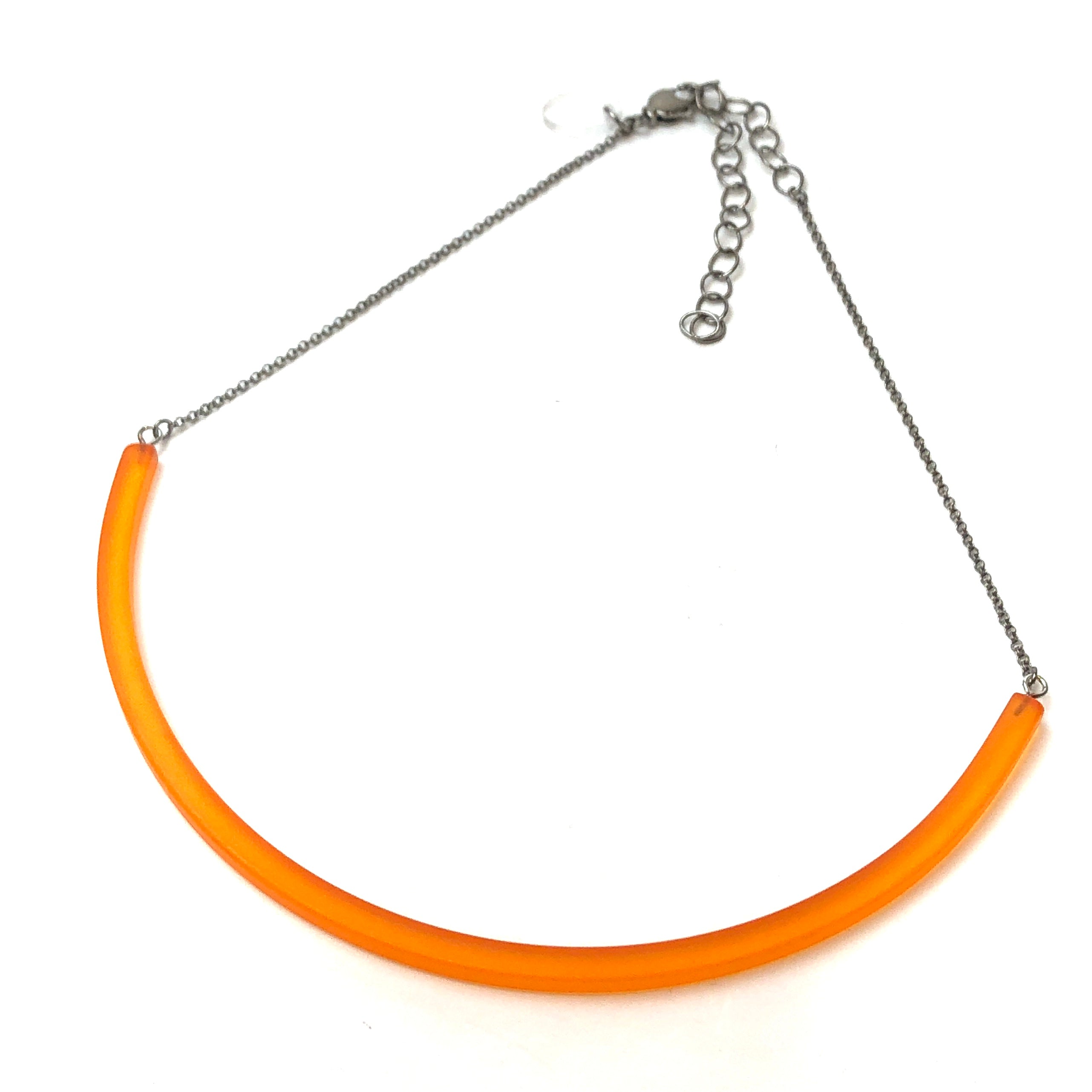 Orange Frosted Bar Necklace