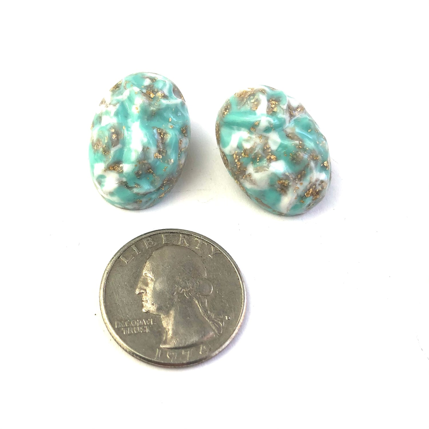 turquoise glitter earrings