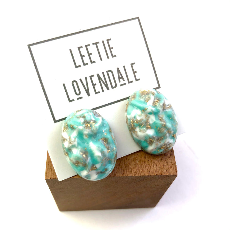 turquoise speckled earrings