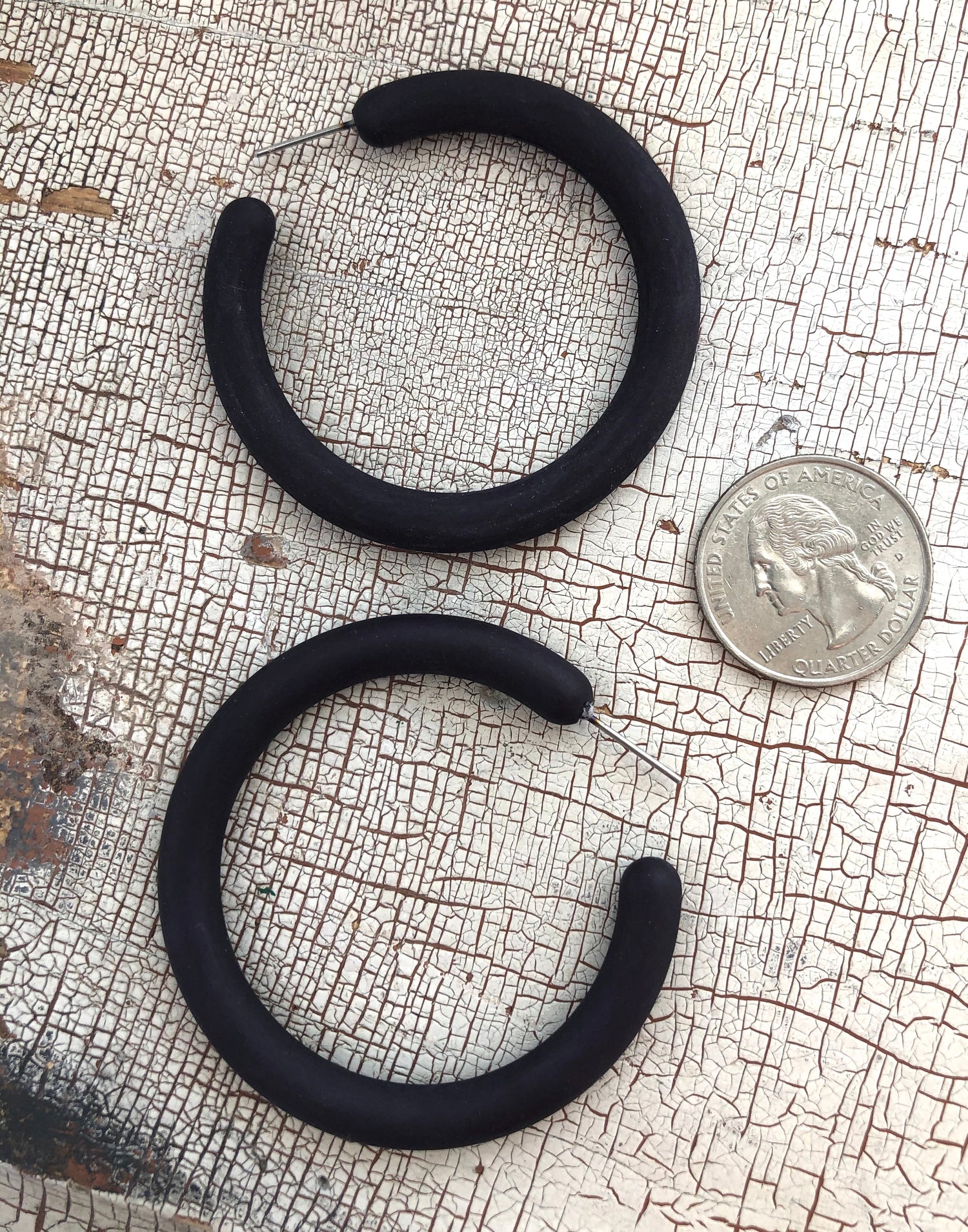 black hoop earrings