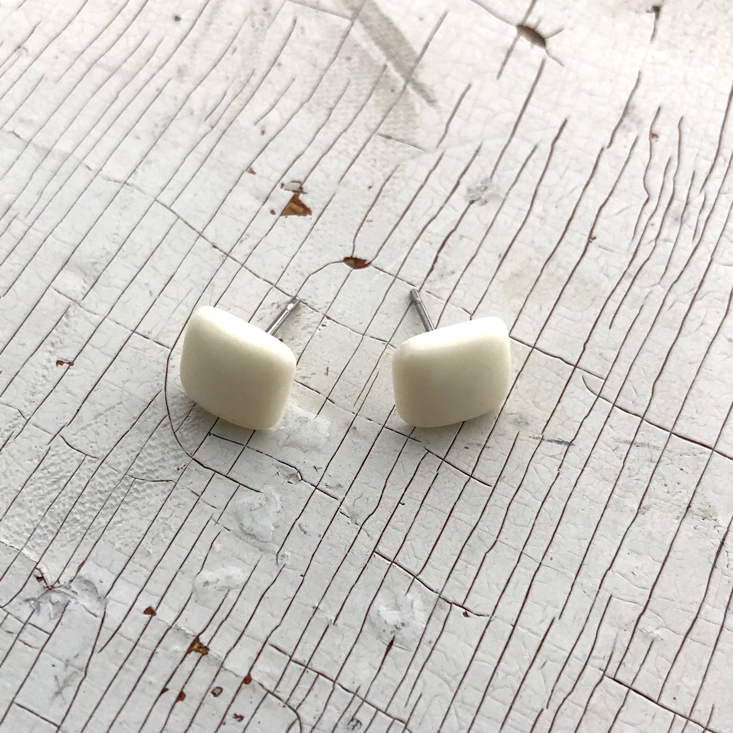 ivory stud earrings