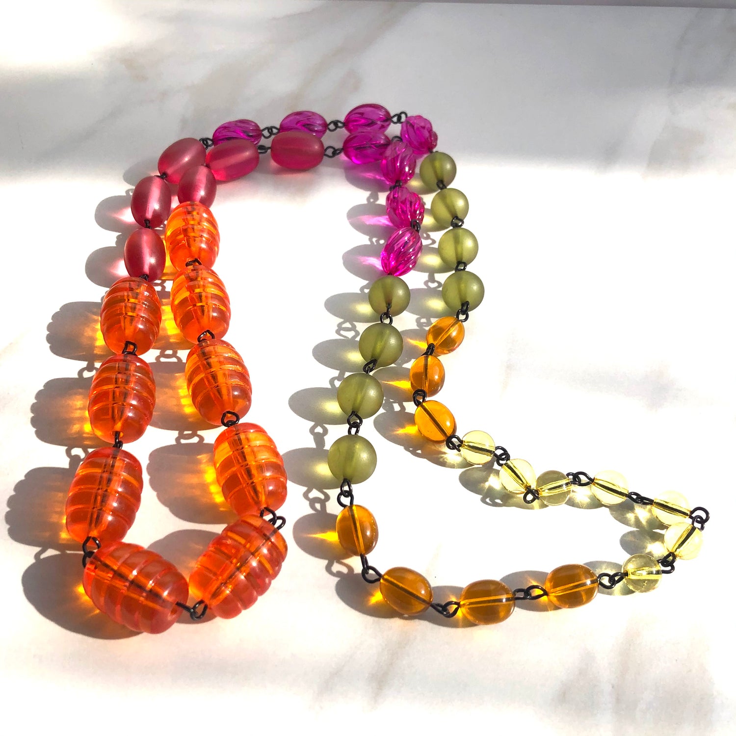 bright lucite necklace