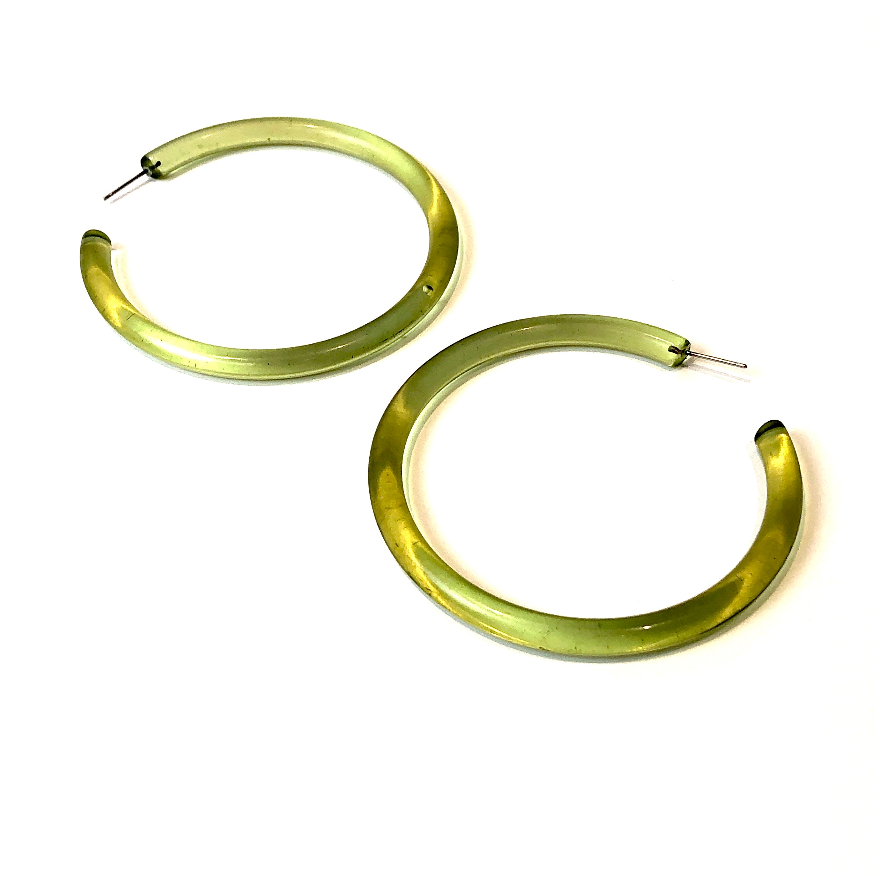 3&quot; green hoop earrings